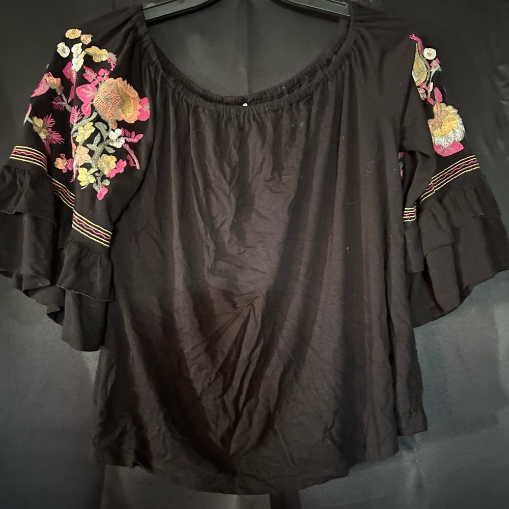 Altar’d state bell sleeve off the shoulder boho shirt